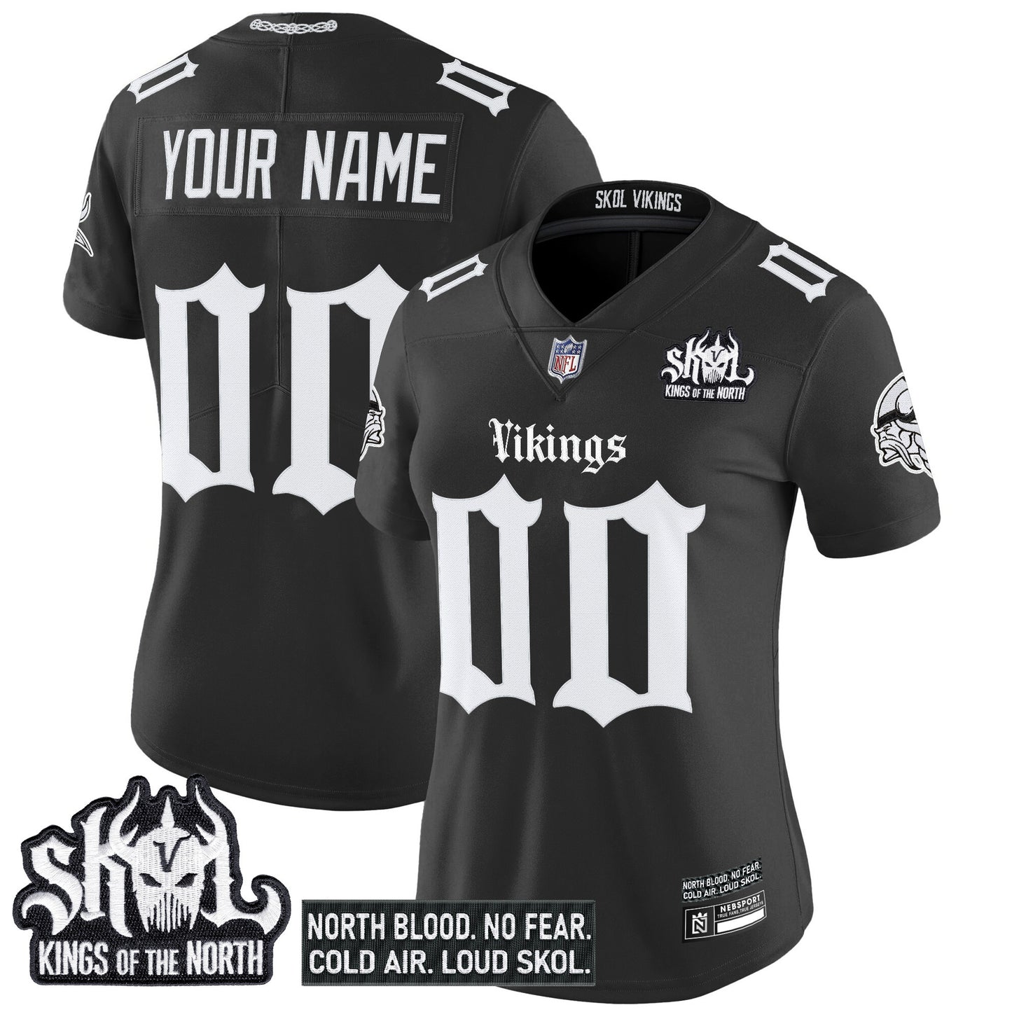 Minnesota Vikings 'Gothic Norseblood Edition' Vapor Limited Custom Jersey - All Stitched
