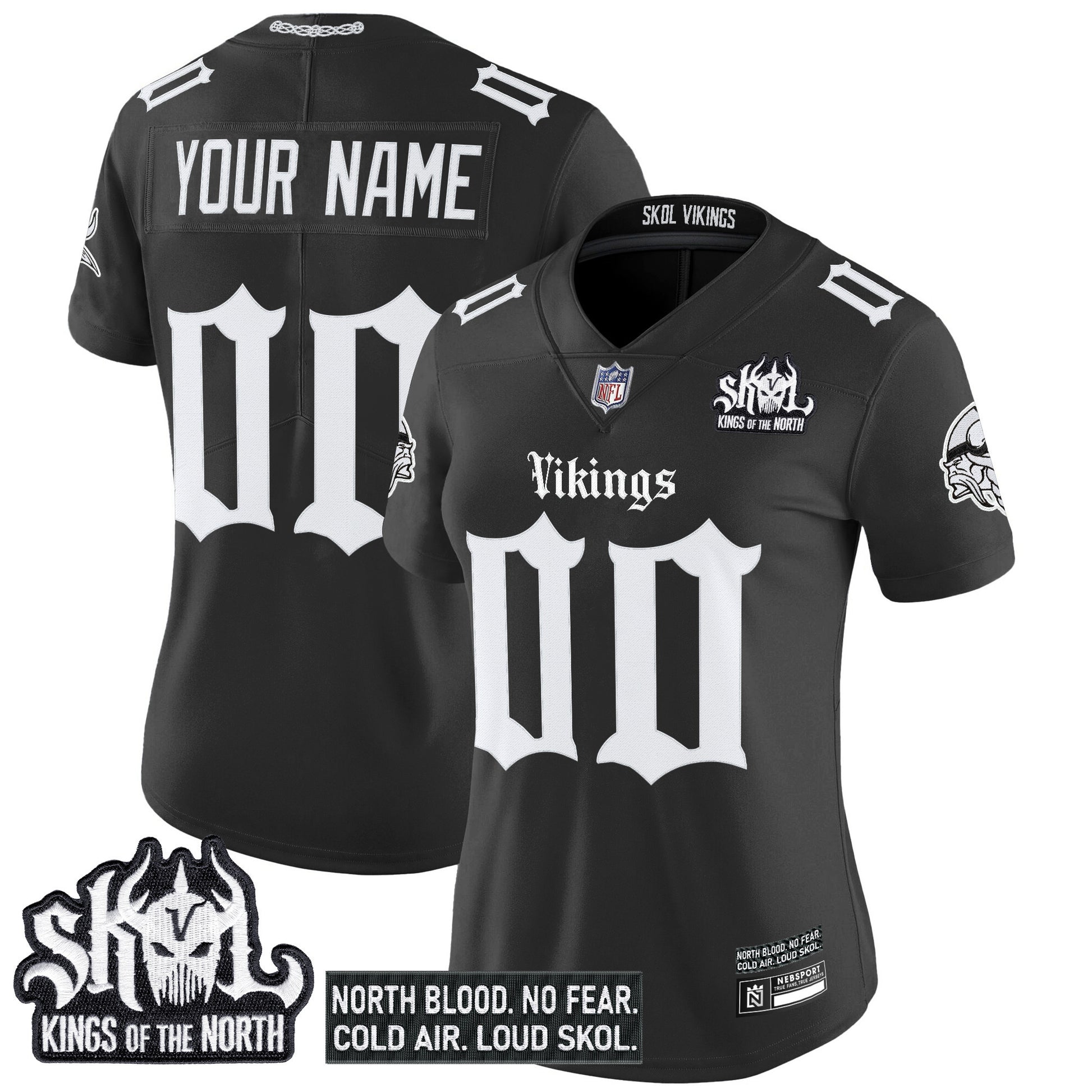 Minnesota Vikings 'Gothic Norseblood Edition' Vapor Limited Custom Jersey - All Stitched