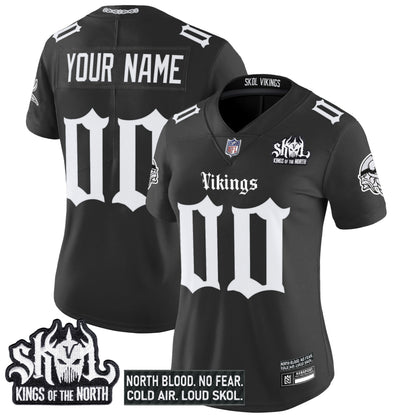 Minnesota Vikings 'Gothic Norseblood Edition' Vapor Limited Custom Jersey - All Stitched