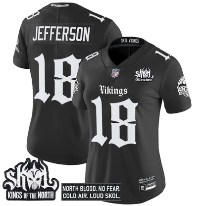 Women's Minnesota Vikings 'Gothic Norseblood Edition' Vapor Limited Jersey - All Stitched