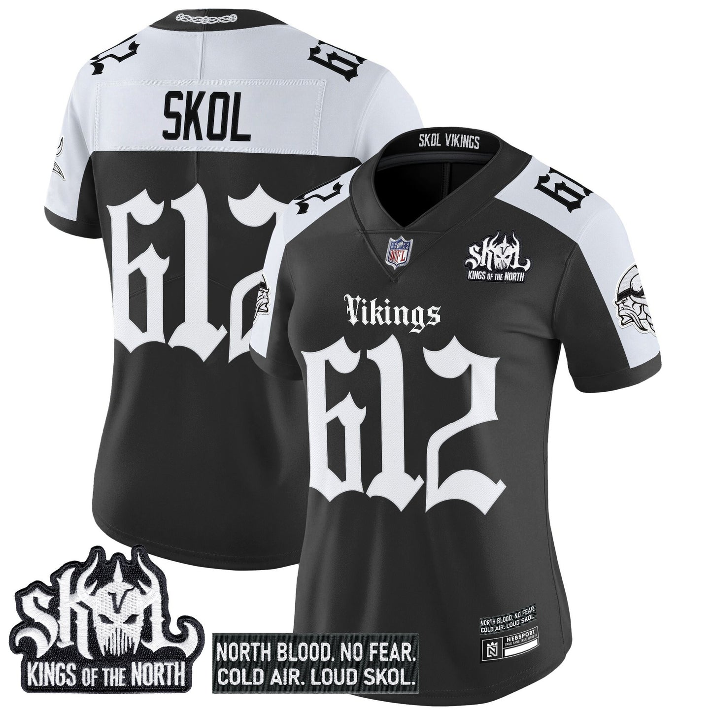 Women's Minnesota Vikings 'Gothic Norseblood Edition' Vapor Limited Jersey - All Stitched