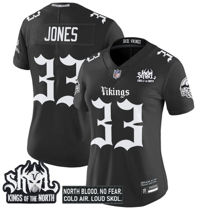 Women's Minnesota Vikings 'Gothic Norseblood Edition' Vapor Limited Jersey - All Stitched