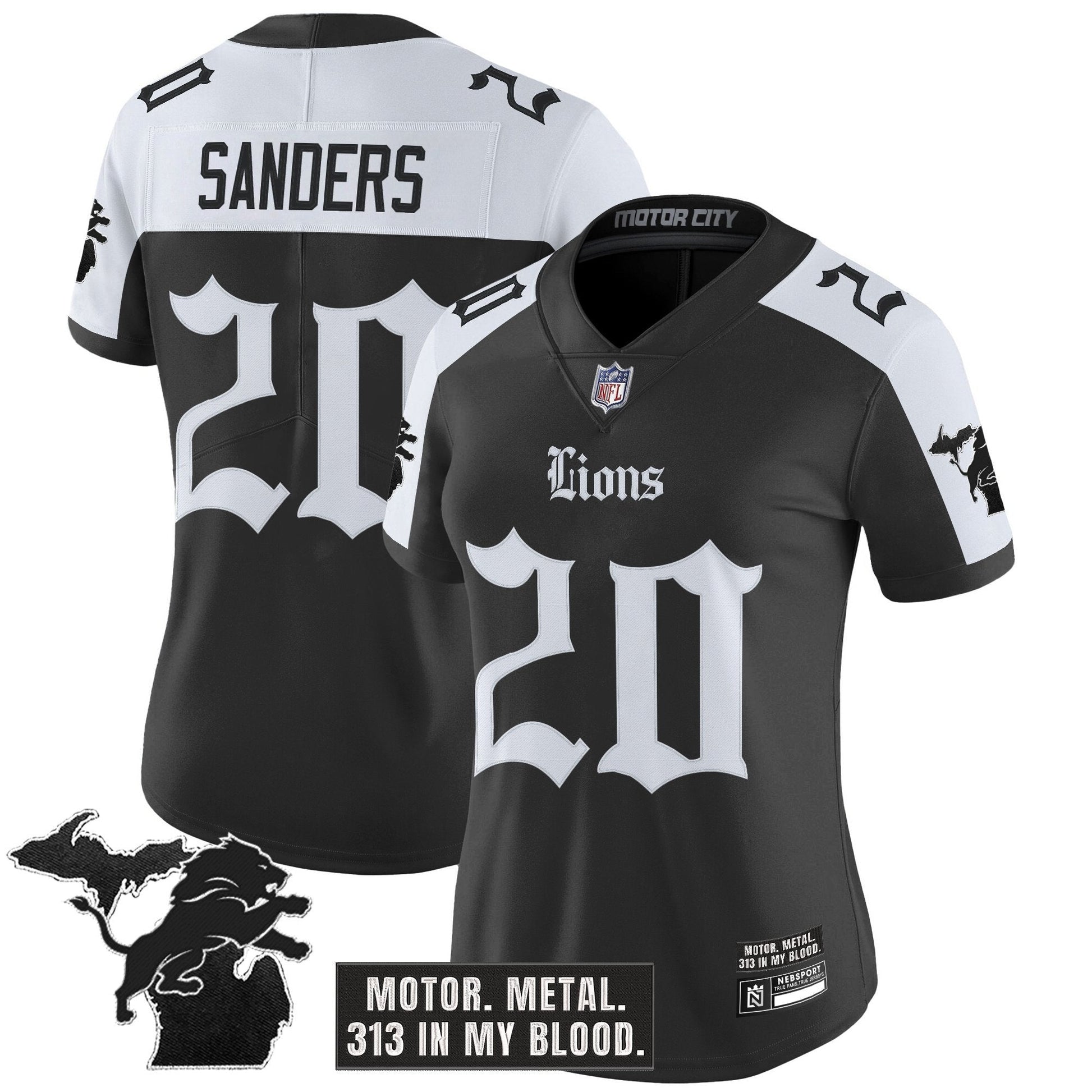 Women's Detroit Lions 'Gothic Motor Grit Edition' Vapor Limited Jersey - All Stitched