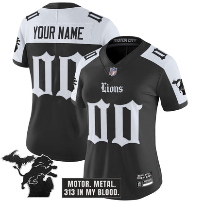 Detroit Lions 'Gothic Motor Grit Edition' Vapor Limited Custom Jersey - All Stitched
