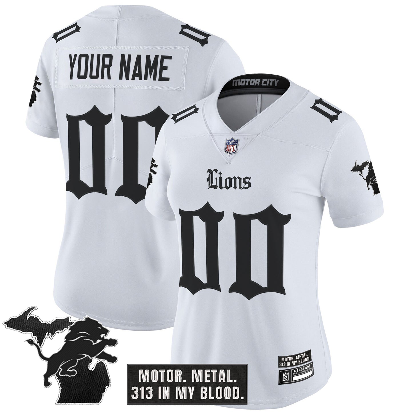 Detroit Lions 'Gothic Motor Grit Edition' Vapor Limited Custom Jersey - All Stitched