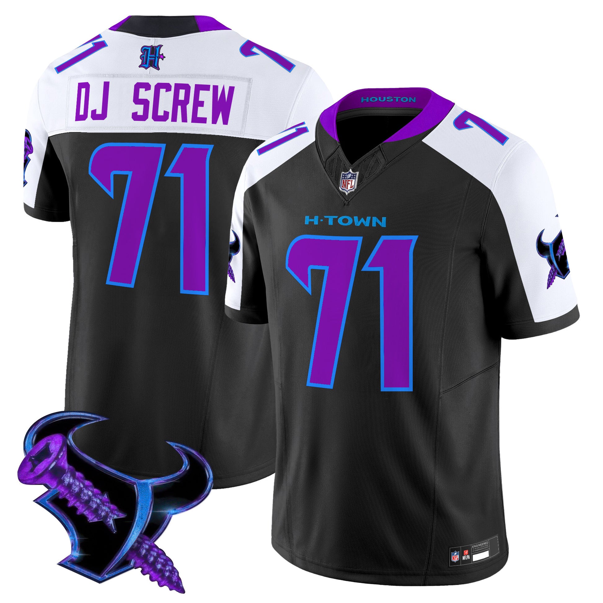 Men's Houston Texans 2025 DJ Screw Vapor Limited Jersey - All Stitched