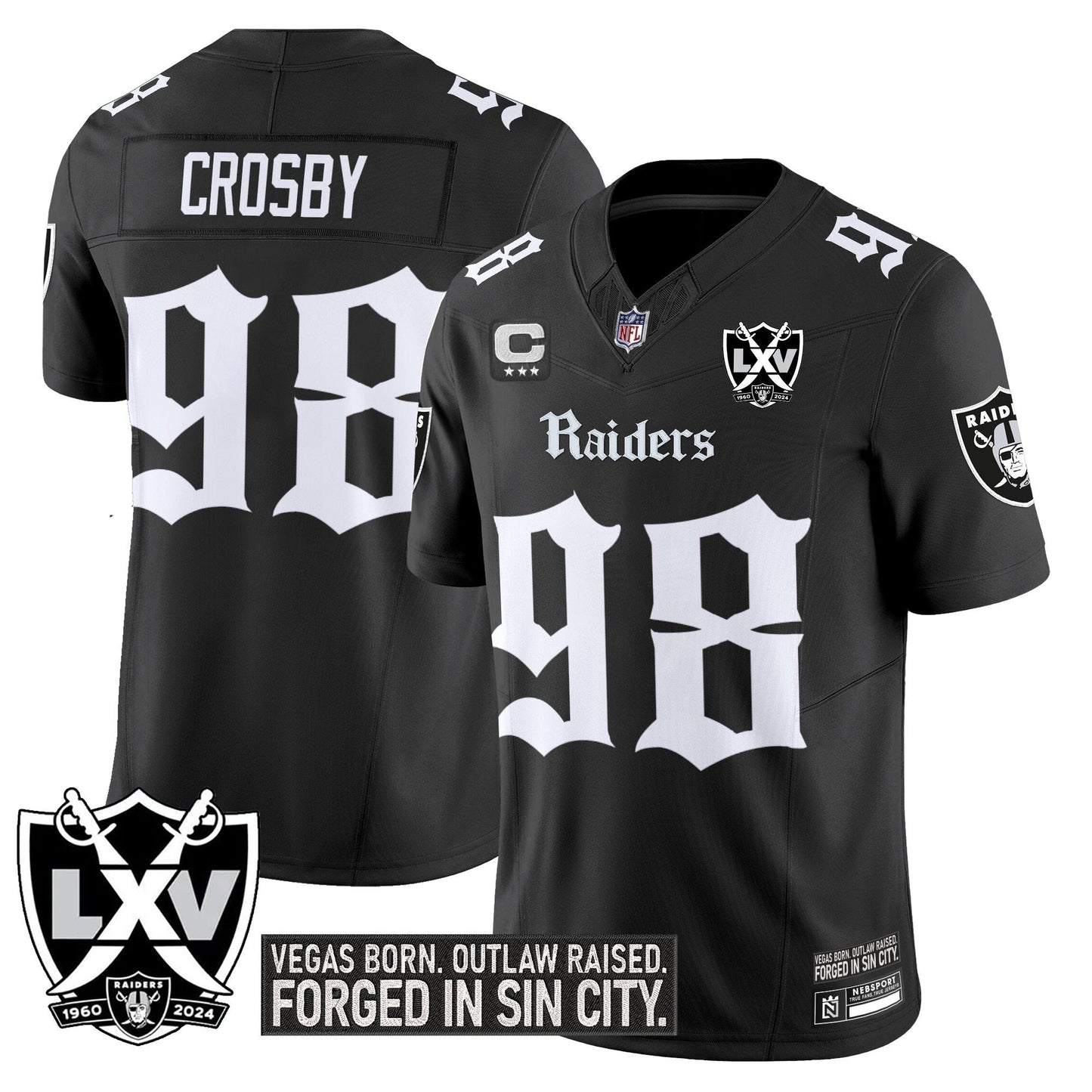 Men's Las Vegas Raiders 'Gothic Sin City Shadows Edition' Vapor Limited Jersey - All Stitched