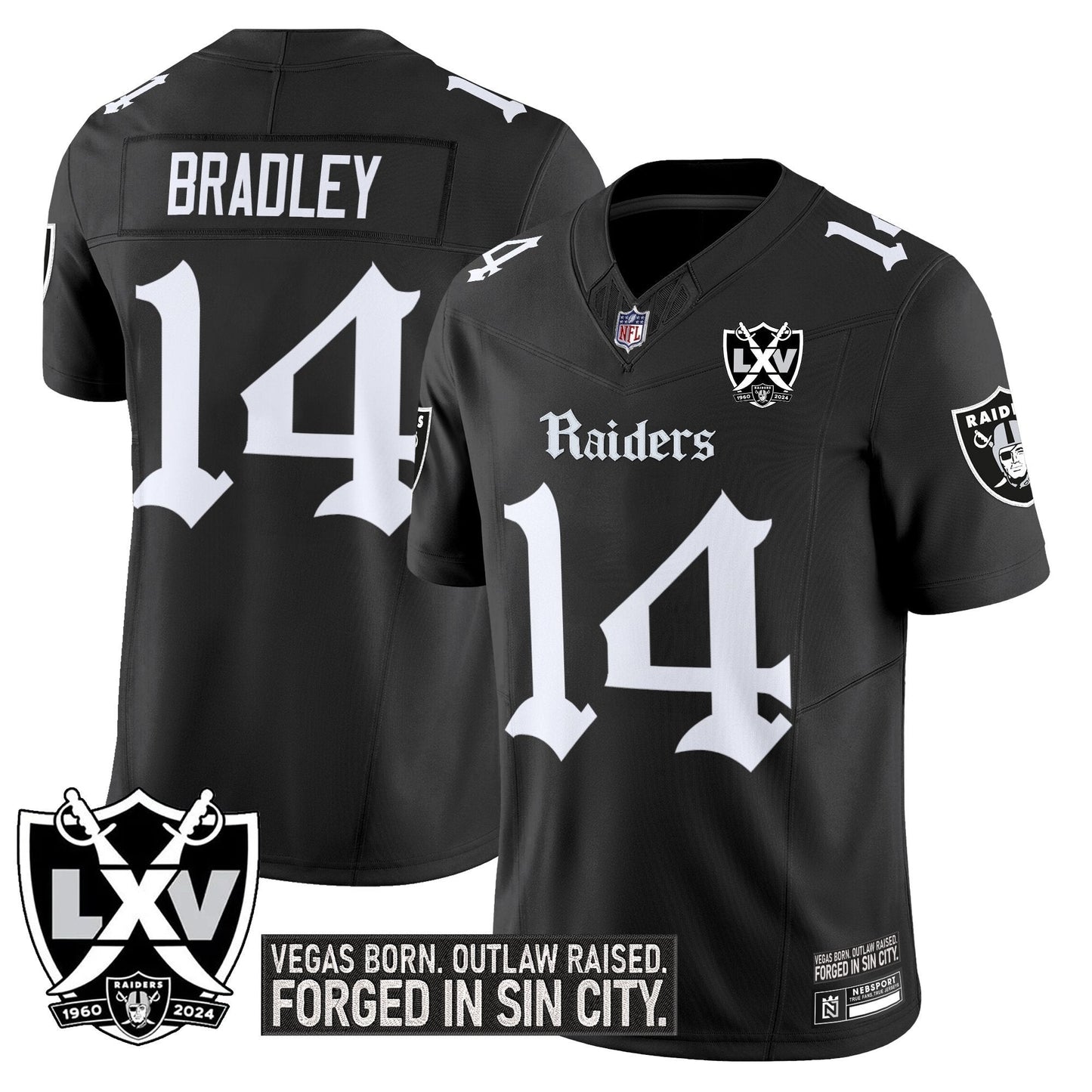 Men's Las Vegas Raiders 'Gothic Sin City Shadows Edition' Vapor Limited Jersey - All Stitched