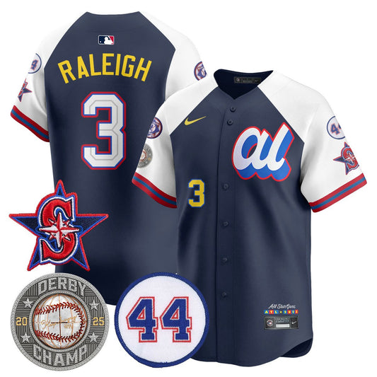 Men's Cal Raleigh HRDERBY Champion AL 2025 MLB All-Star Jersey V2 - All Stitched