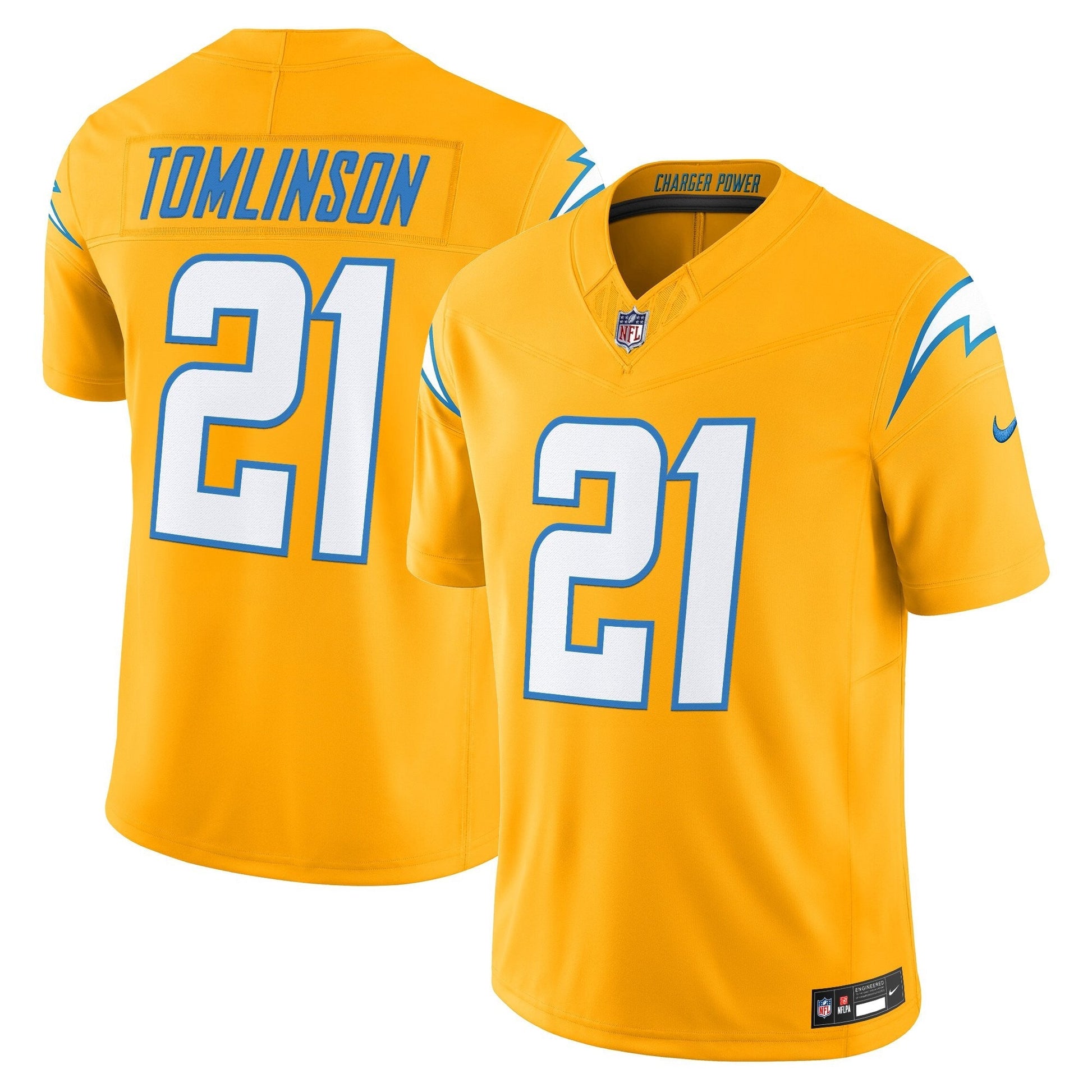 Men's Los Angeles Chargers 2025 Alternate Charger Power Vapor Limited Jersey - All Stitched