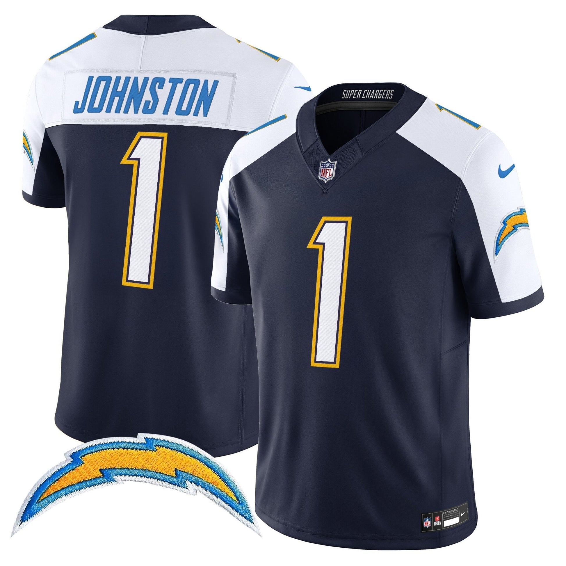Men's Los Angeles Chargers 2025 Alternate Charger Power Vapor Limited Jersey - All Stitched