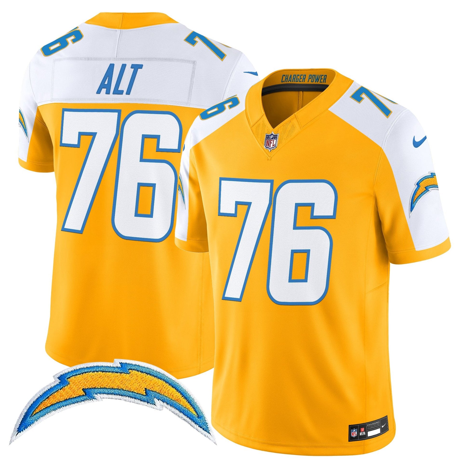 Men's Los Angeles Chargers 2025 Alternate Charger Power Vapor Limited Jersey - All Stitched