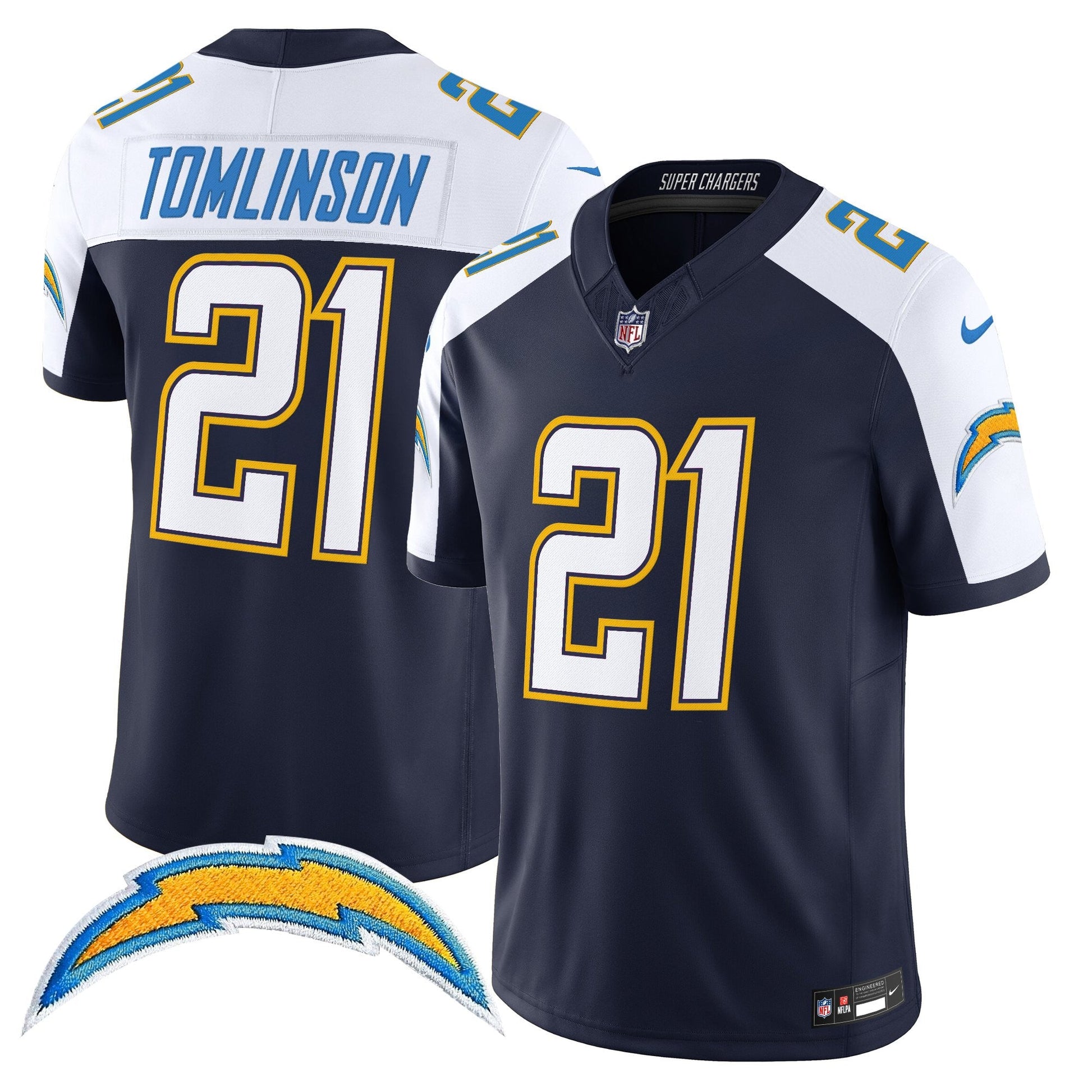 Men's Los Angeles Chargers 2025 Alternate Charger Power Vapor Limited Jersey - All Stitched