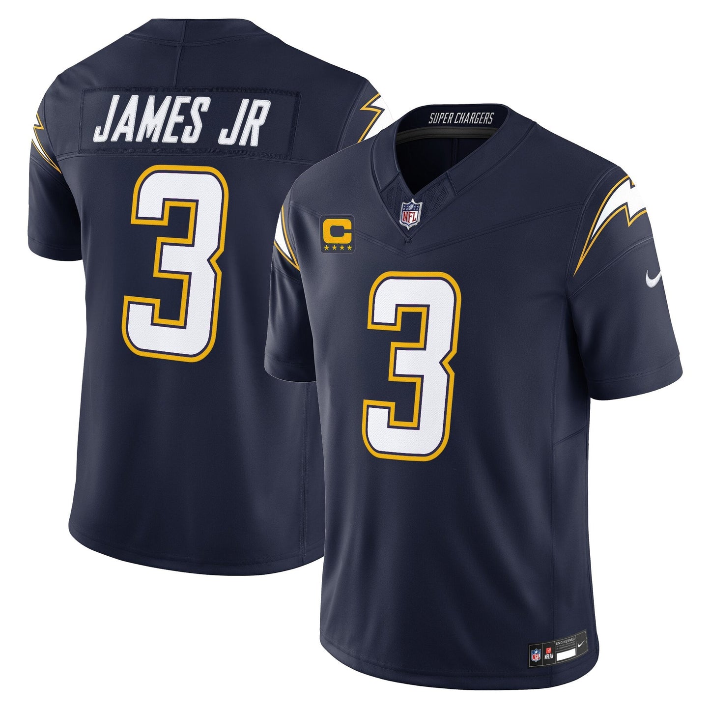 Men's Los Angeles Chargers 2025 Alternate Charger Power Vapor Limited Jersey - All Stitched