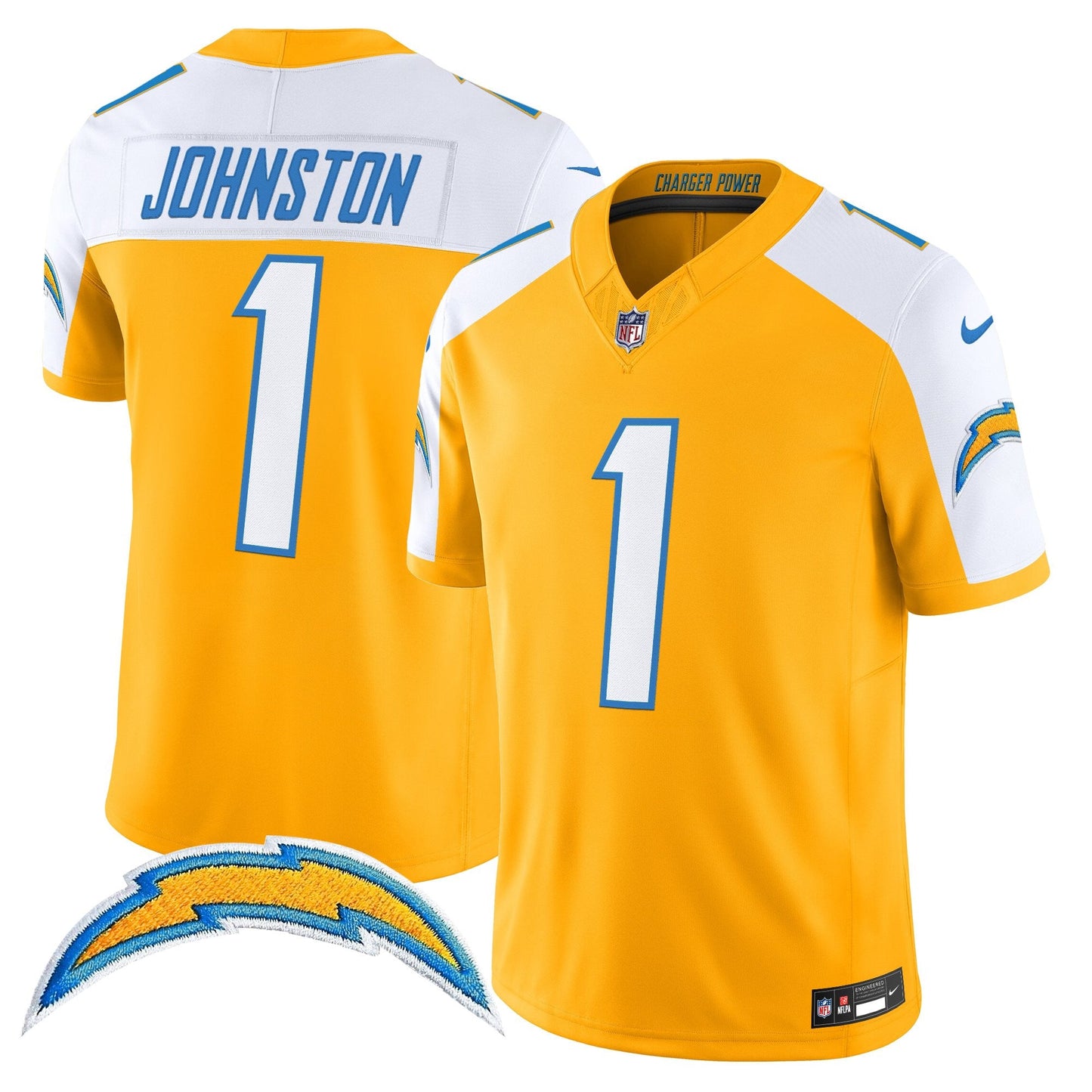 Men's Los Angeles Chargers 2025 Alternate Charger Power Vapor Limited Jersey - All Stitched