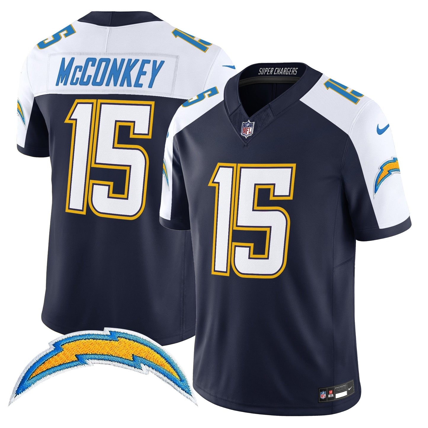 Men's Los Angeles Chargers 2025 Alternate Charger Power Vapor Limited Jersey - All Stitched
