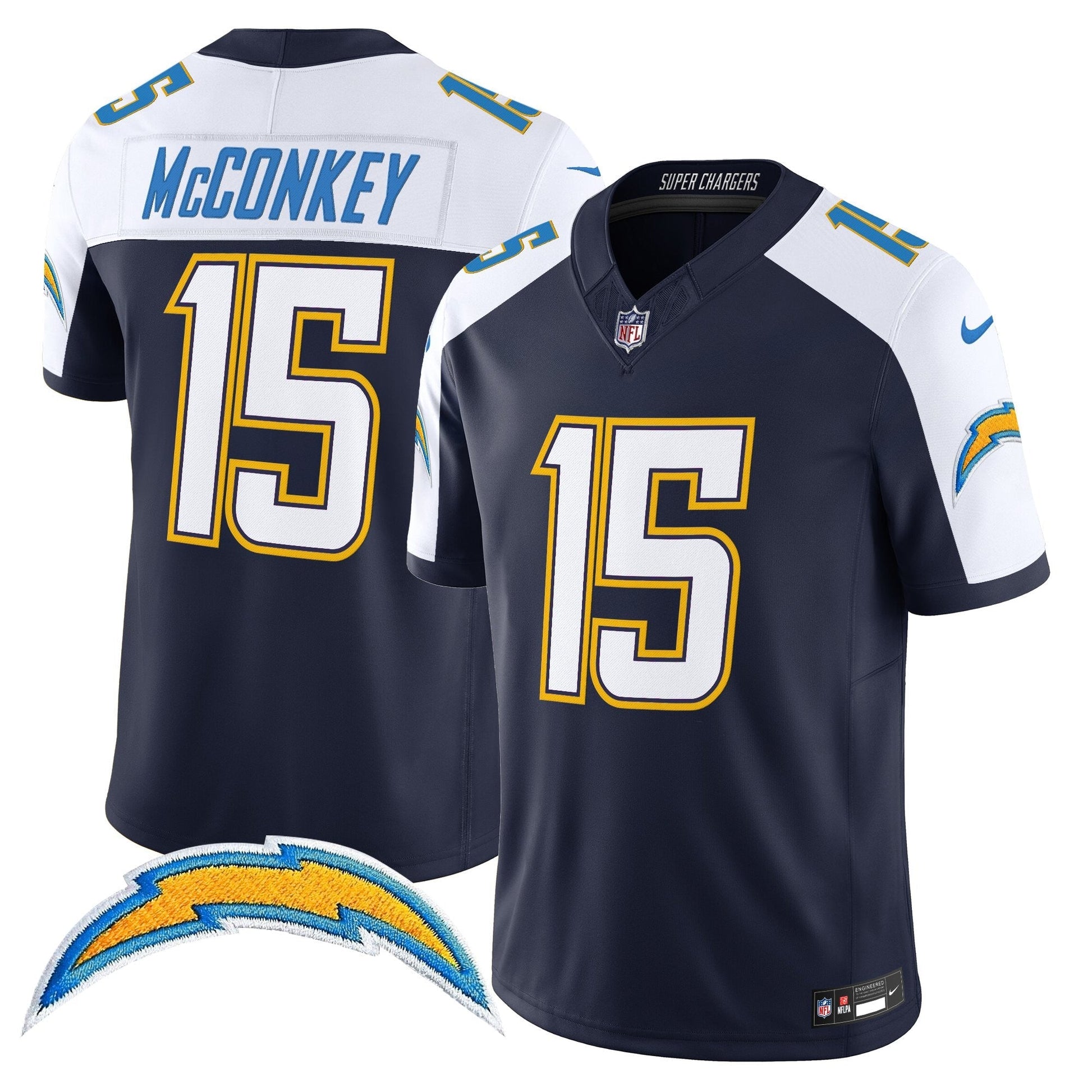 Men's Los Angeles Chargers 2025 Alternate Charger Power Vapor Limited Jersey - All Stitched