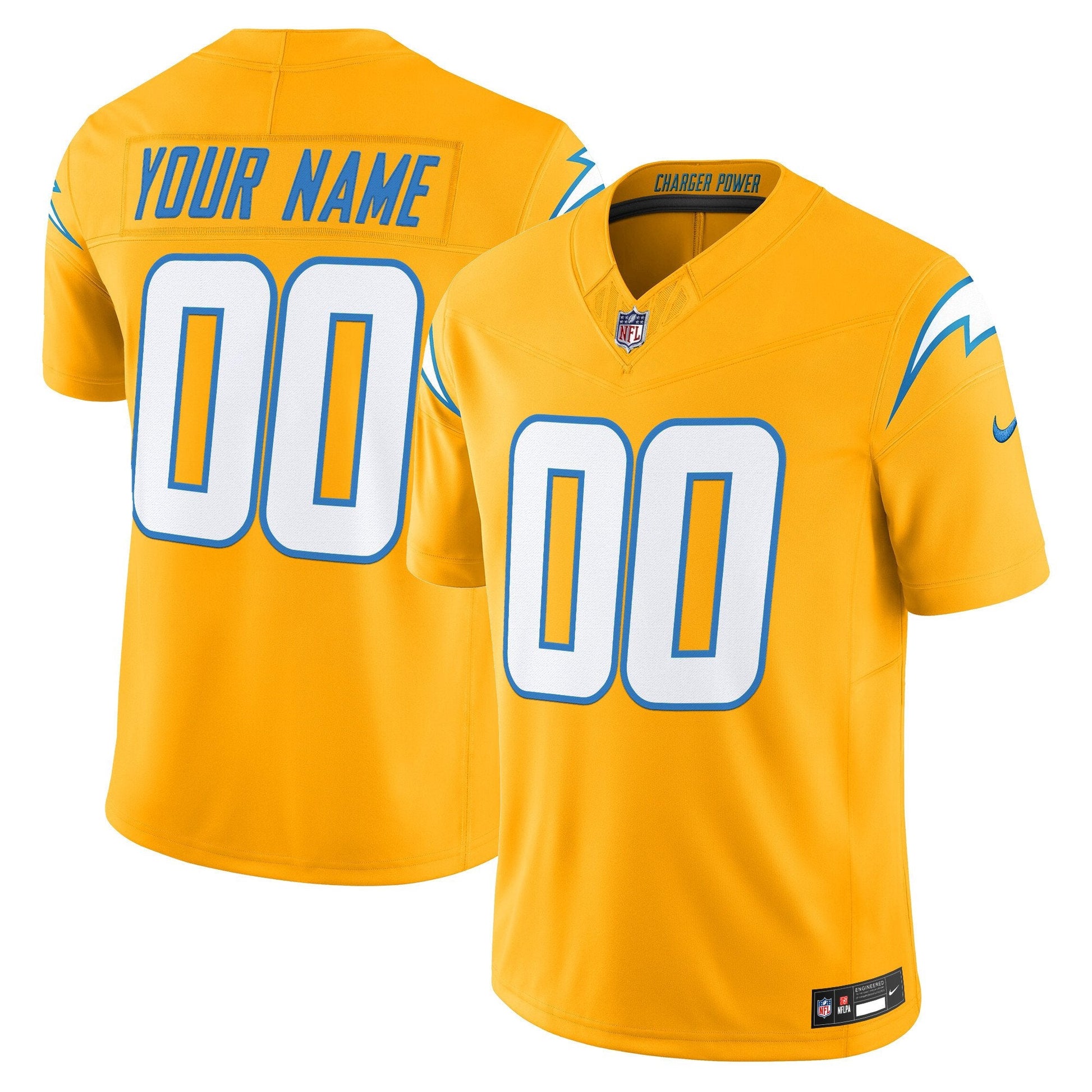 Los Angeles Chargers 2025 Alternate Charger Power Vapor Limited Custom Jersey - All Stitched