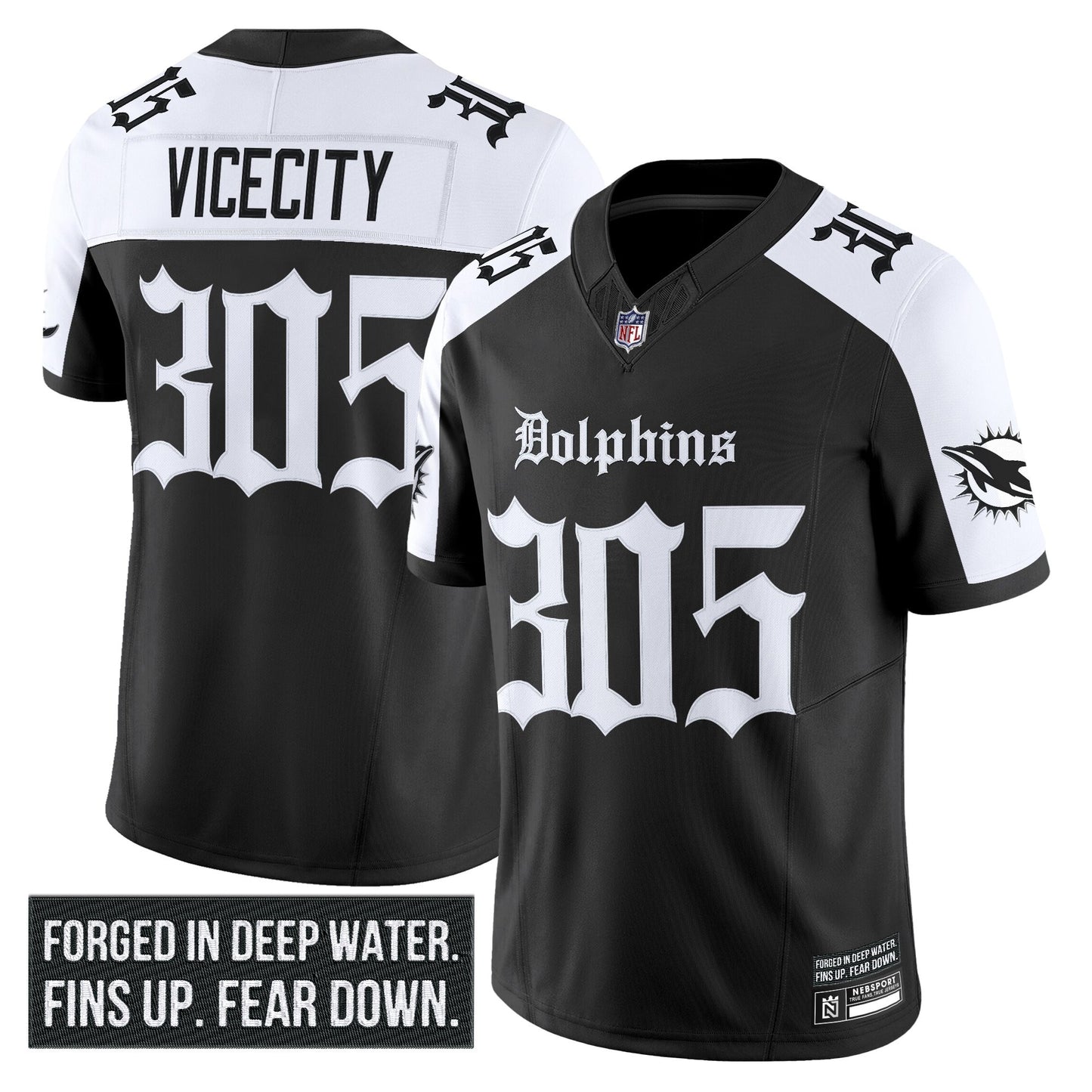 Men's Miami Dolphins 'Gothic Deep Water Edition' Vapor Limited Jersey - All Stitched