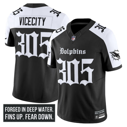 Men's Miami Dolphins 'Gothic Deep Water Edition' Vapor Limited Jersey - All Stitched