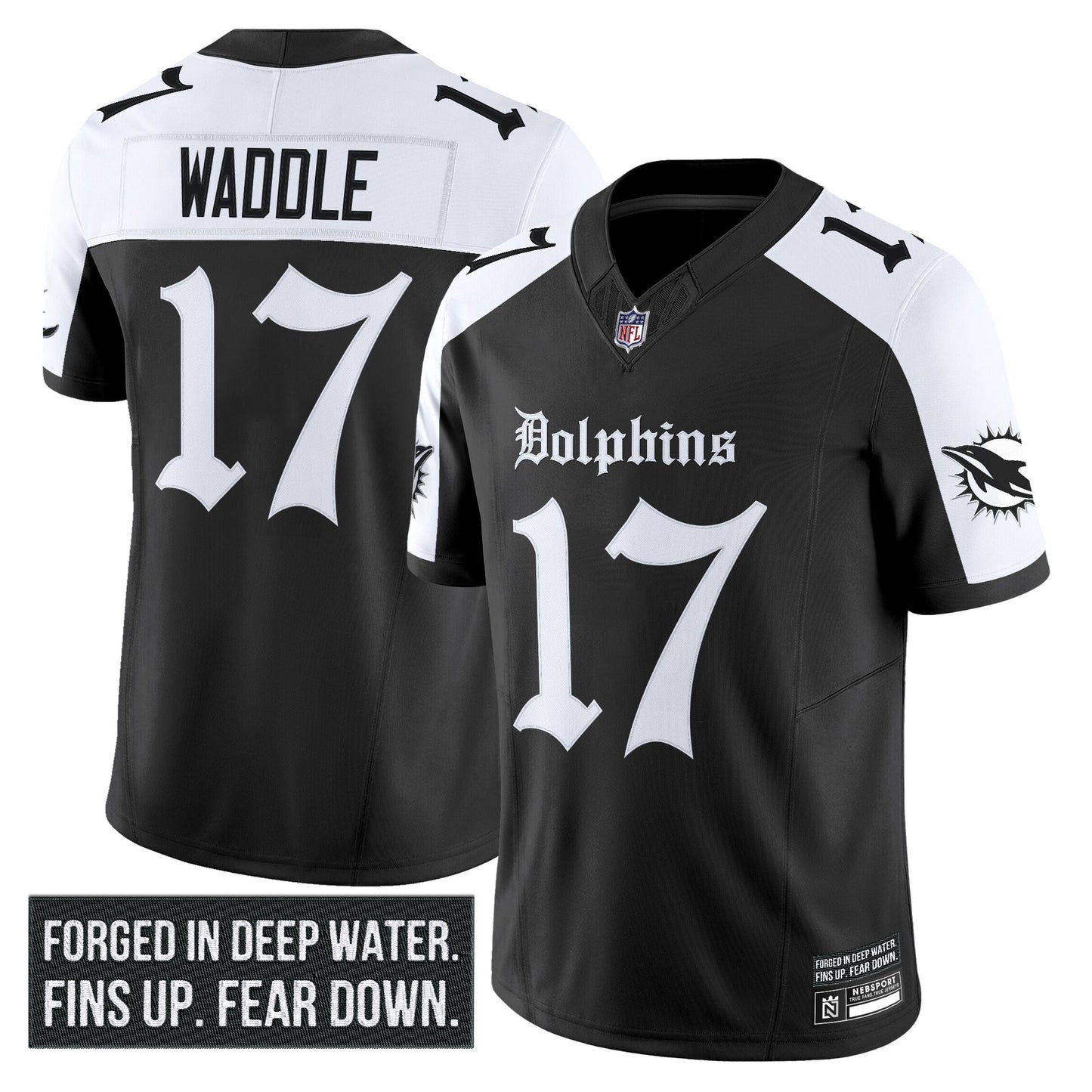 Men's Miami Dolphins 'Gothic Deep Water Edition' Vapor Limited Jersey - All Stitched