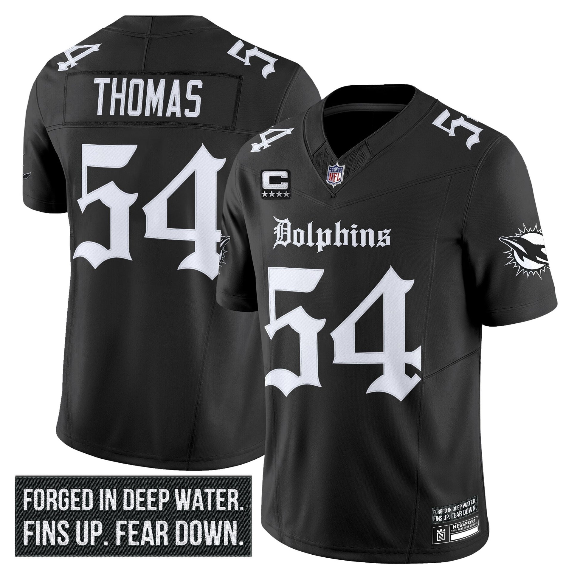 Men's Miami Dolphins 'Gothic Deep Water Edition' Vapor Limited Jersey - All Stitched