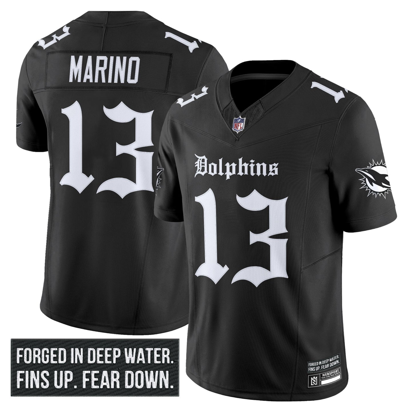 Men's Miami Dolphins 'Gothic Deep Water Edition' Vapor Limited Jersey - All Stitched