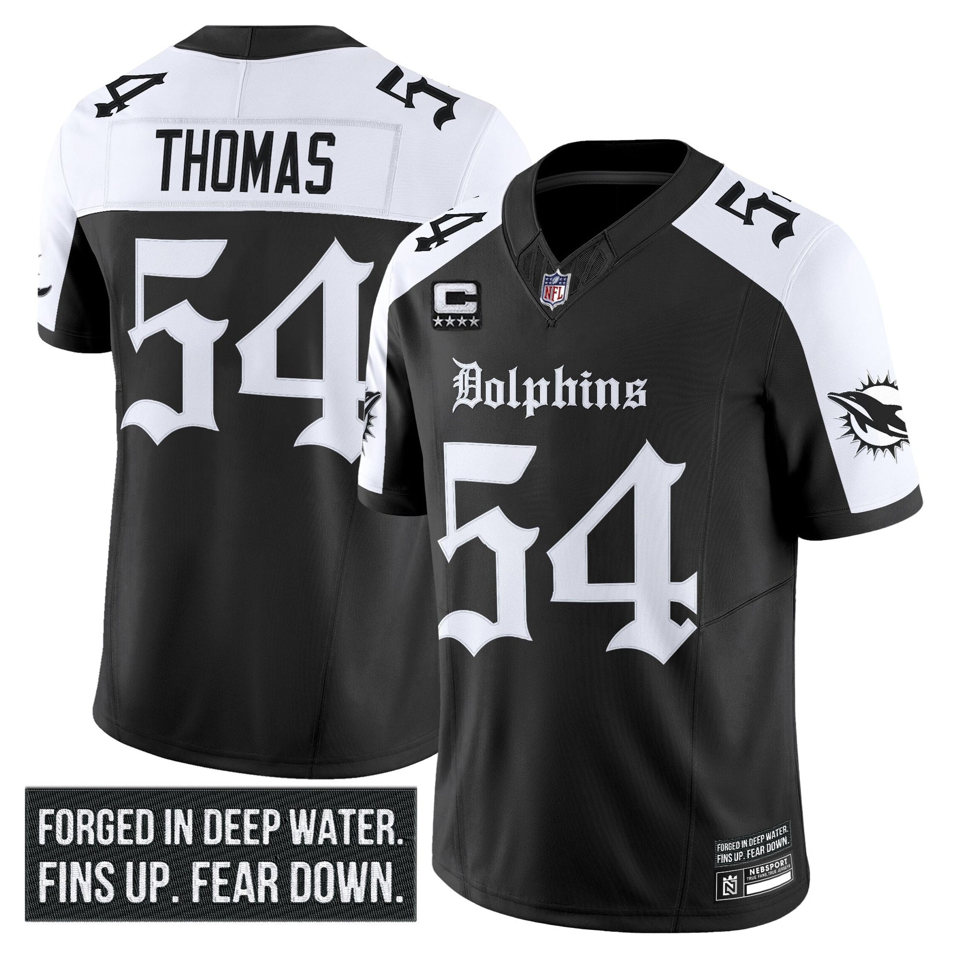 Men's Miami Dolphins 'Gothic Deep Water Edition' Vapor Limited Jersey - All Stitched