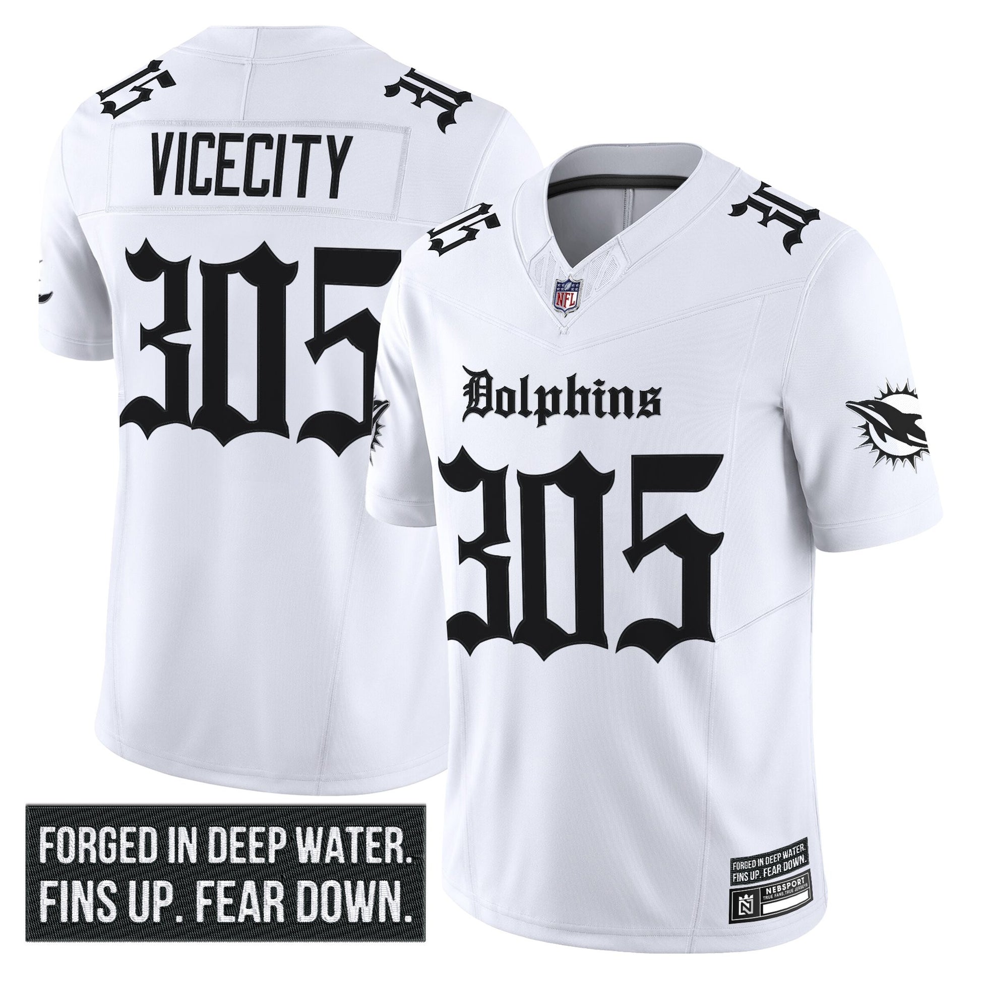 Men's Miami Dolphins 'Gothic Deep Water Edition' Vapor Limited Jersey - All Stitched