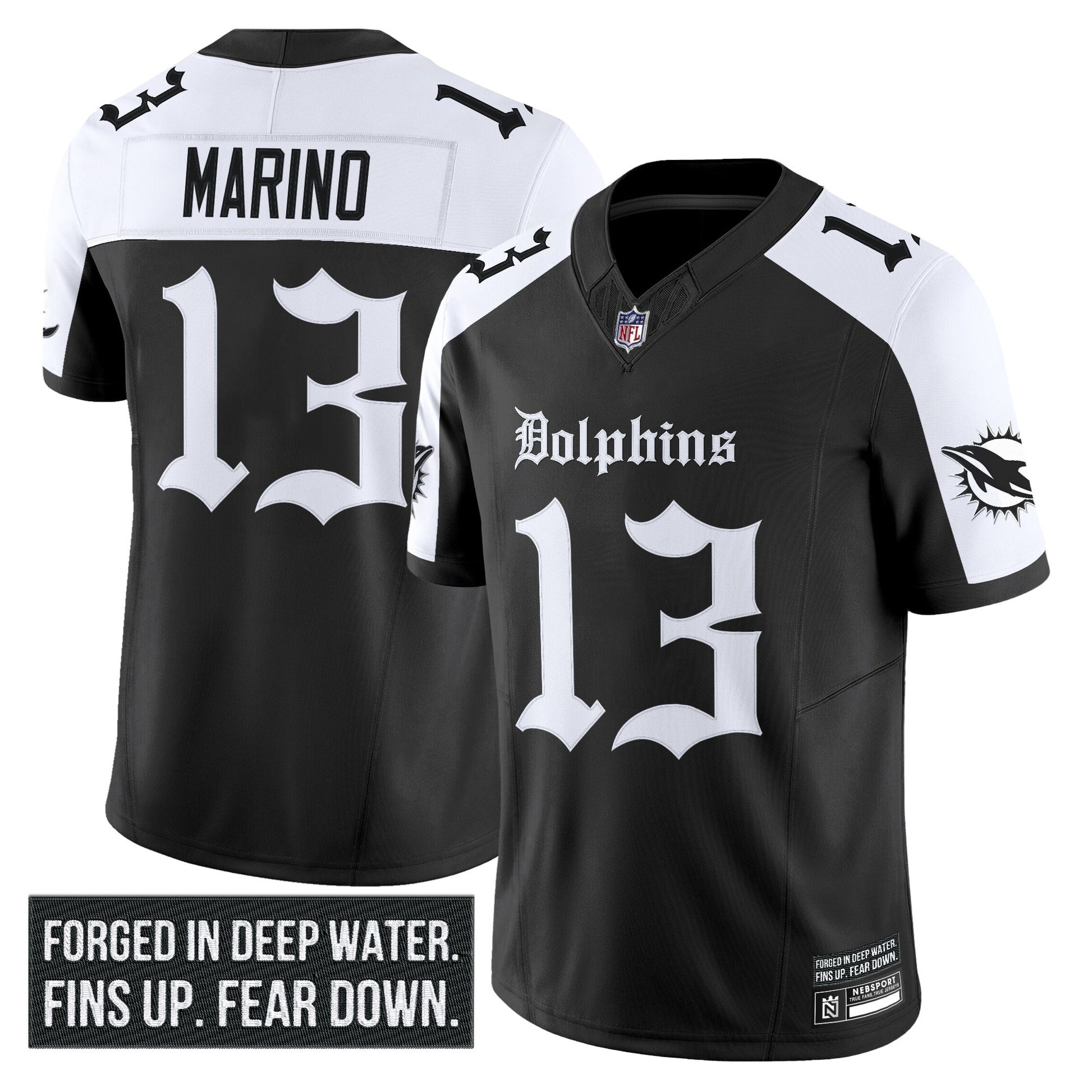 Men's Miami Dolphins 'Gothic Deep Water Edition' Vapor Limited Jersey - All Stitched