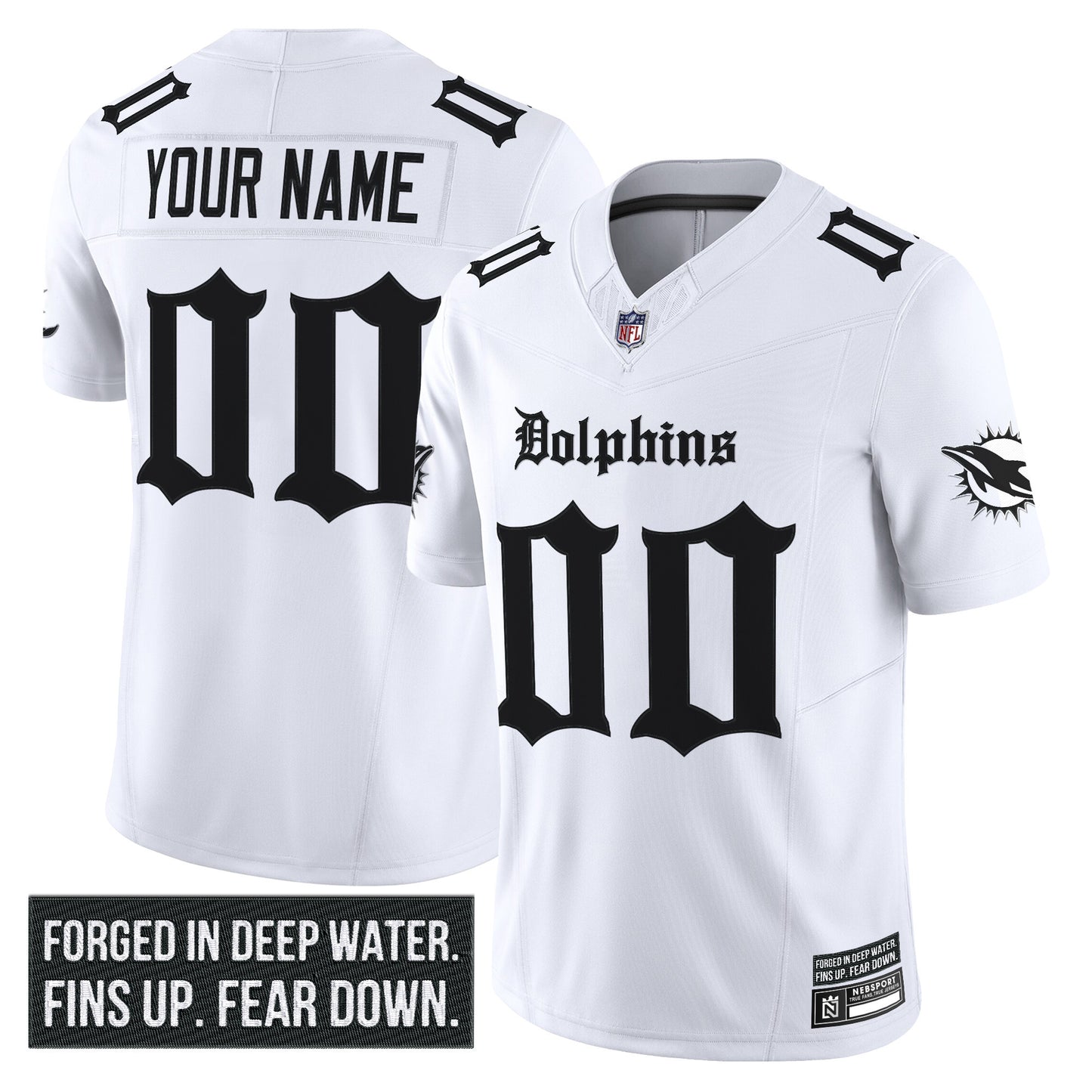 Miami Dolphins 'Gothic Deep Water Edition' Vapor Limited Custom Jersey - All Stitched