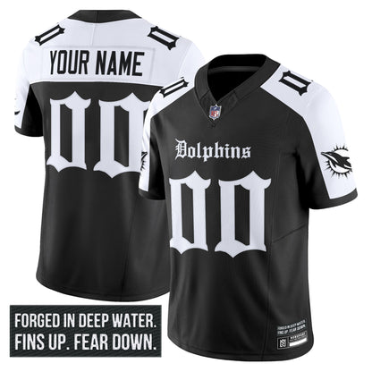Miami Dolphins 'Gothic Deep Water Edition' Vapor Limited Custom Jersey - All Stitched