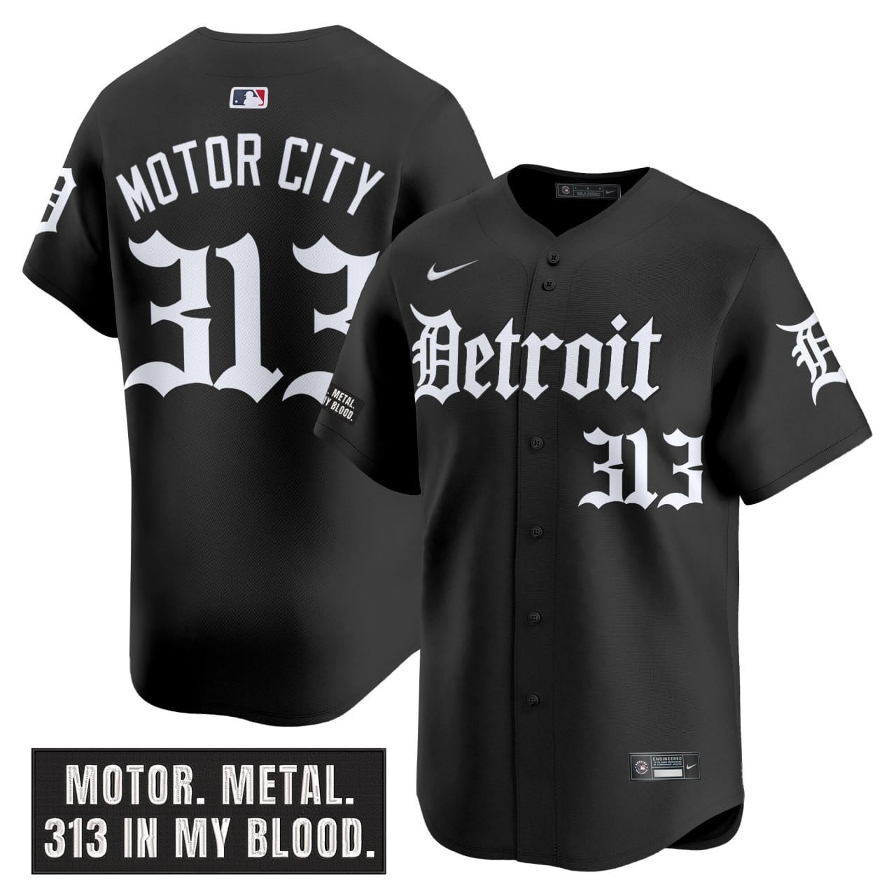 DET 'Motor Gothic Edition' Vapor Premier Limited Jersey - All Stitched