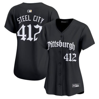 Women's Pittsburgh Pirates 'Gothic Steel City Edition' Vapor Premier Limited Jersey - All Stitched