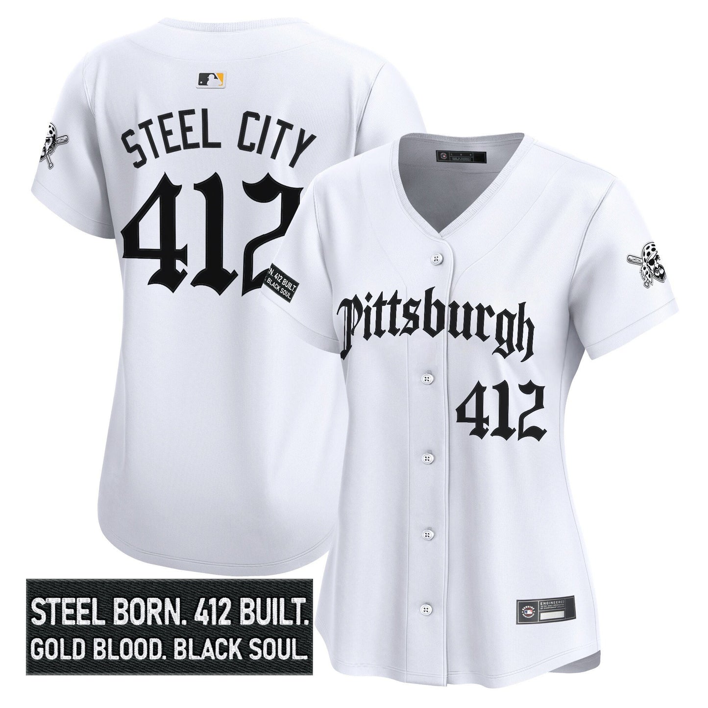 Women's Pittsburgh Pirates 'Gothic Steel City Edition' Vapor Premier Limited Jersey - All Stitched