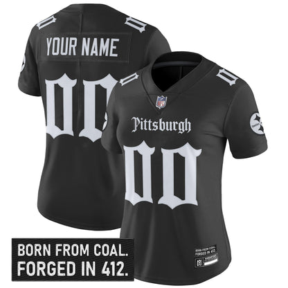 Pittsburgh Steelers 'Gothic Steel City Edition' Vapor Limited Custom Jersey - All Stitched