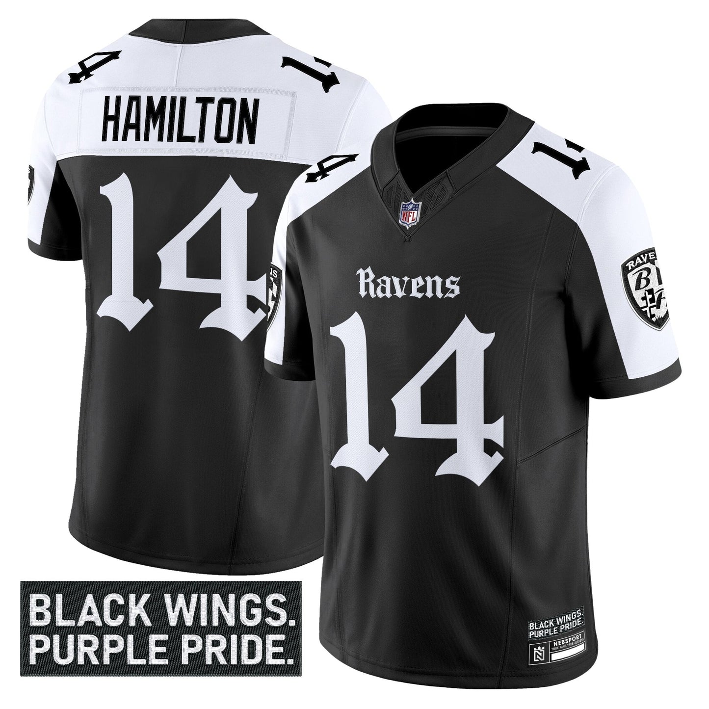 Men's Baltimore Ravens 'Gothic Nevermore Edition' Vapor Limited Jersey - All Stitched
