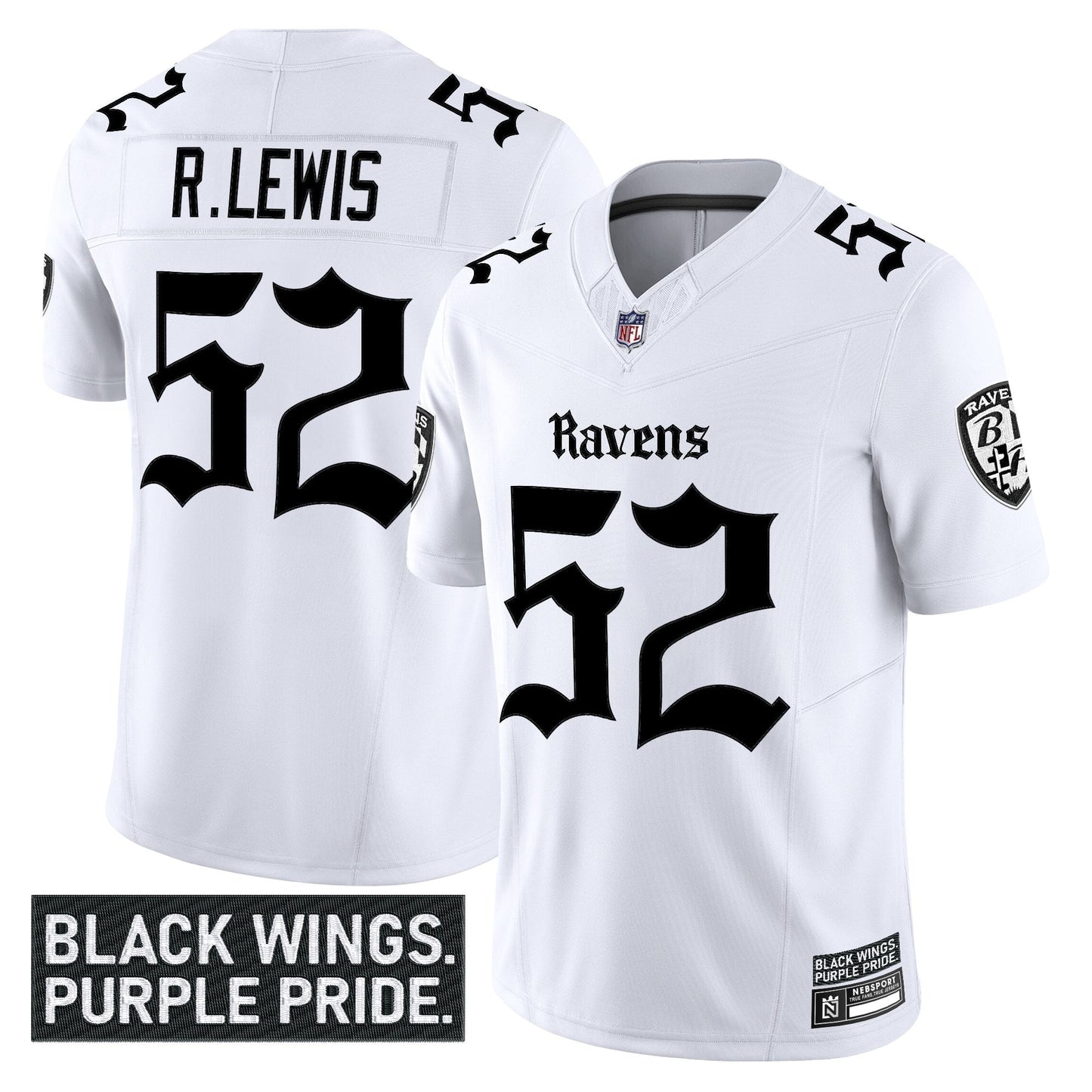 Men's Baltimore Ravens 'Gothic Nevermore Edition' Vapor Limited Jersey - All Stitched