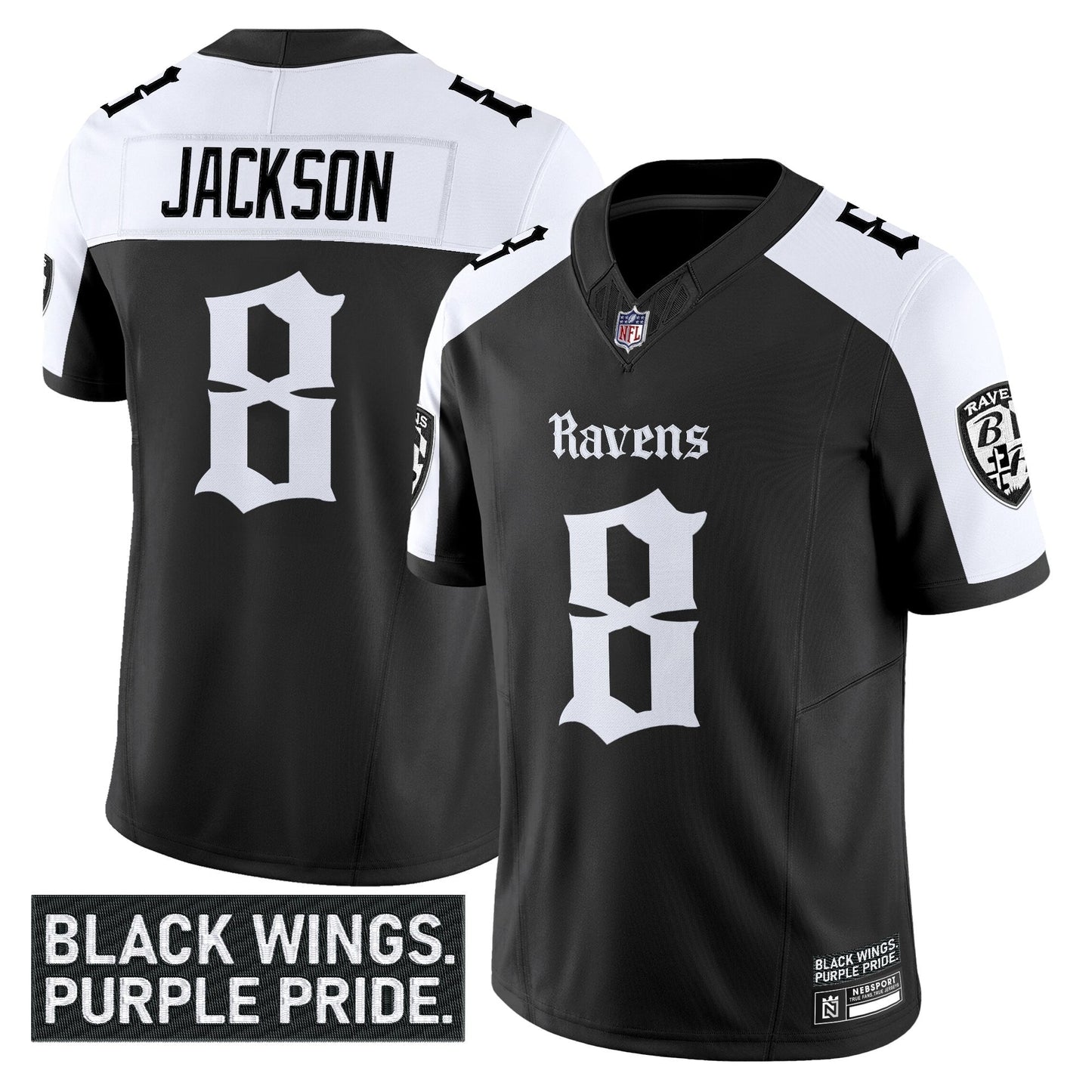 Men's Baltimore Ravens 'Gothic Nevermore Edition' Vapor Limited Jersey - All Stitched