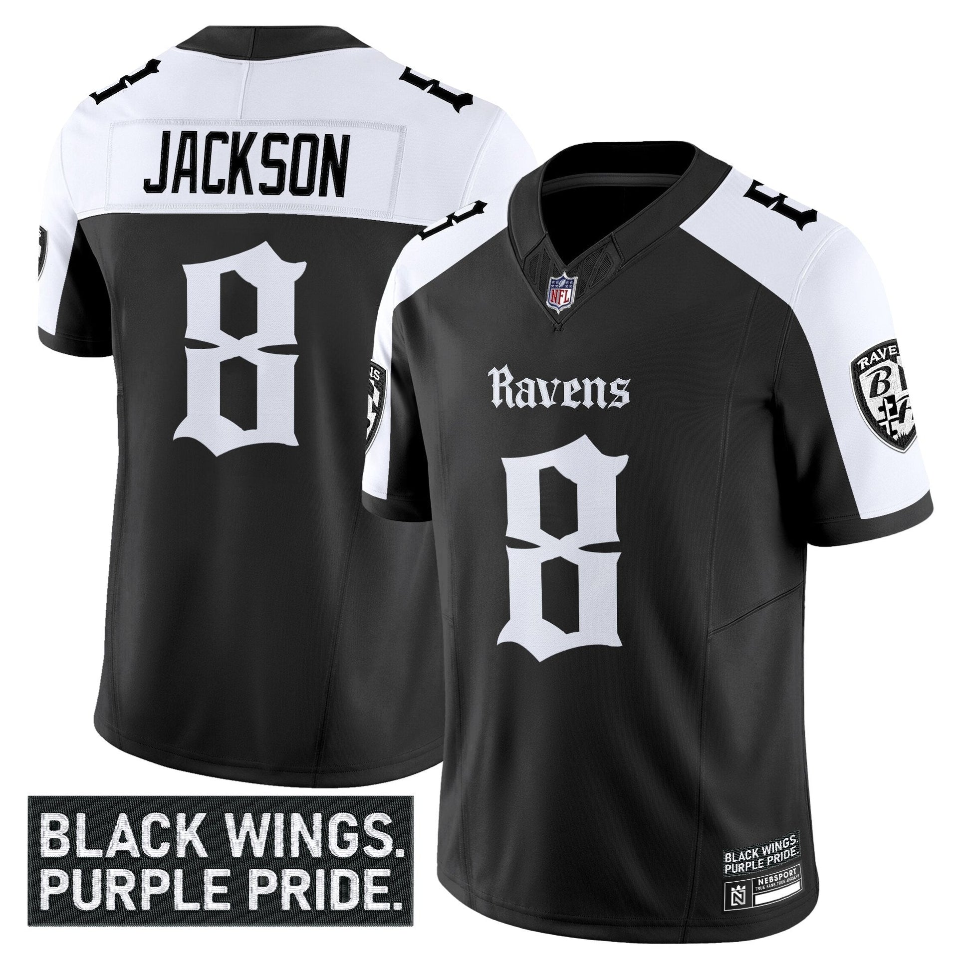 Men's Baltimore Ravens 'Gothic Nevermore Edition' Vapor Limited Jersey - All Stitched