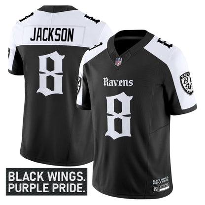 Men's Baltimore Ravens 'Gothic Nevermore Edition' Vapor Limited Jersey - All Stitched