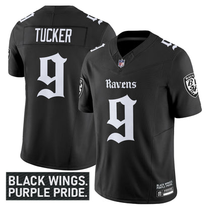 Men's Baltimore Ravens 'Gothic Nevermore Edition' Vapor Limited Jersey - All Stitched