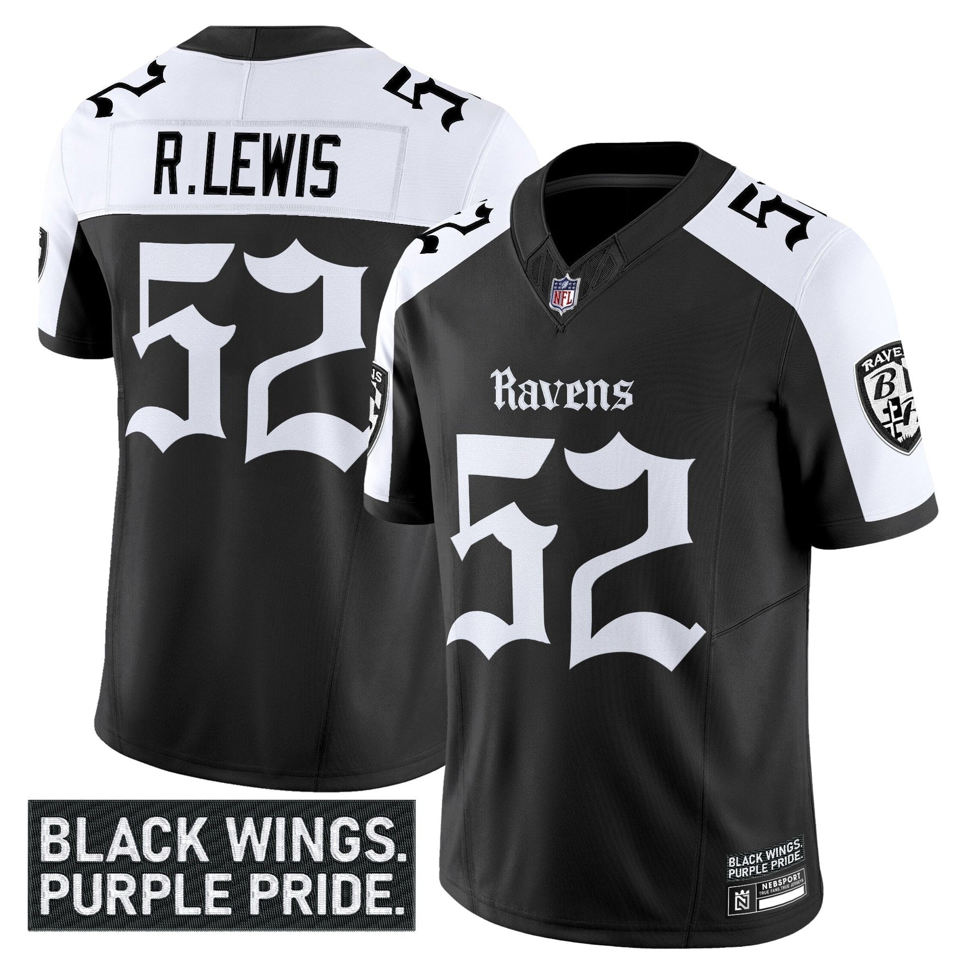 Men's Baltimore Ravens 'Gothic Nevermore Edition' Vapor Limited Jersey - All Stitched
