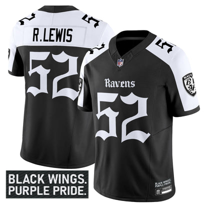 Men's Baltimore Ravens 'Gothic Nevermore Edition' Vapor Limited Jersey - All Stitched