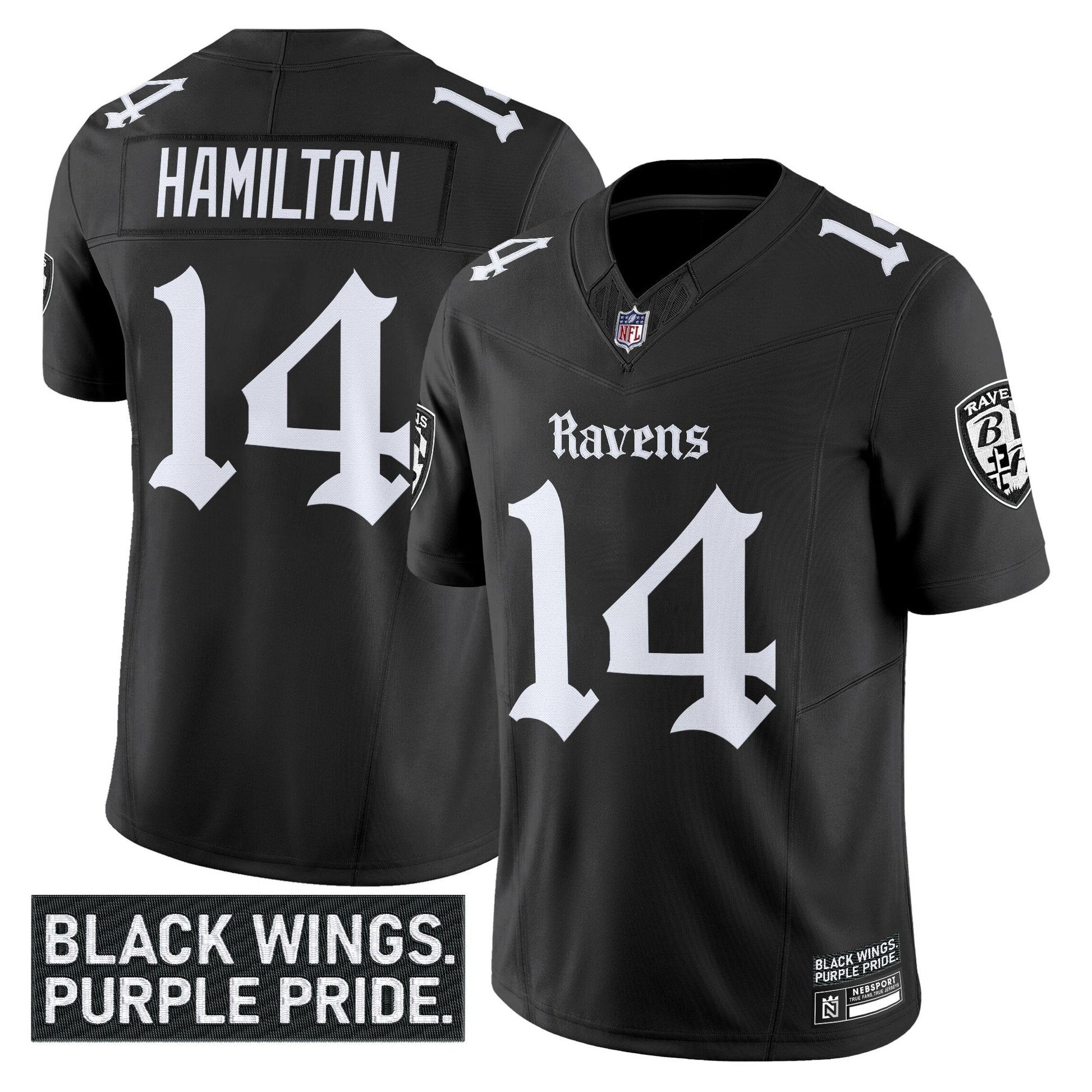 Men's Baltimore Ravens 'Gothic Nevermore Edition' Vapor Limited Jersey - All Stitched