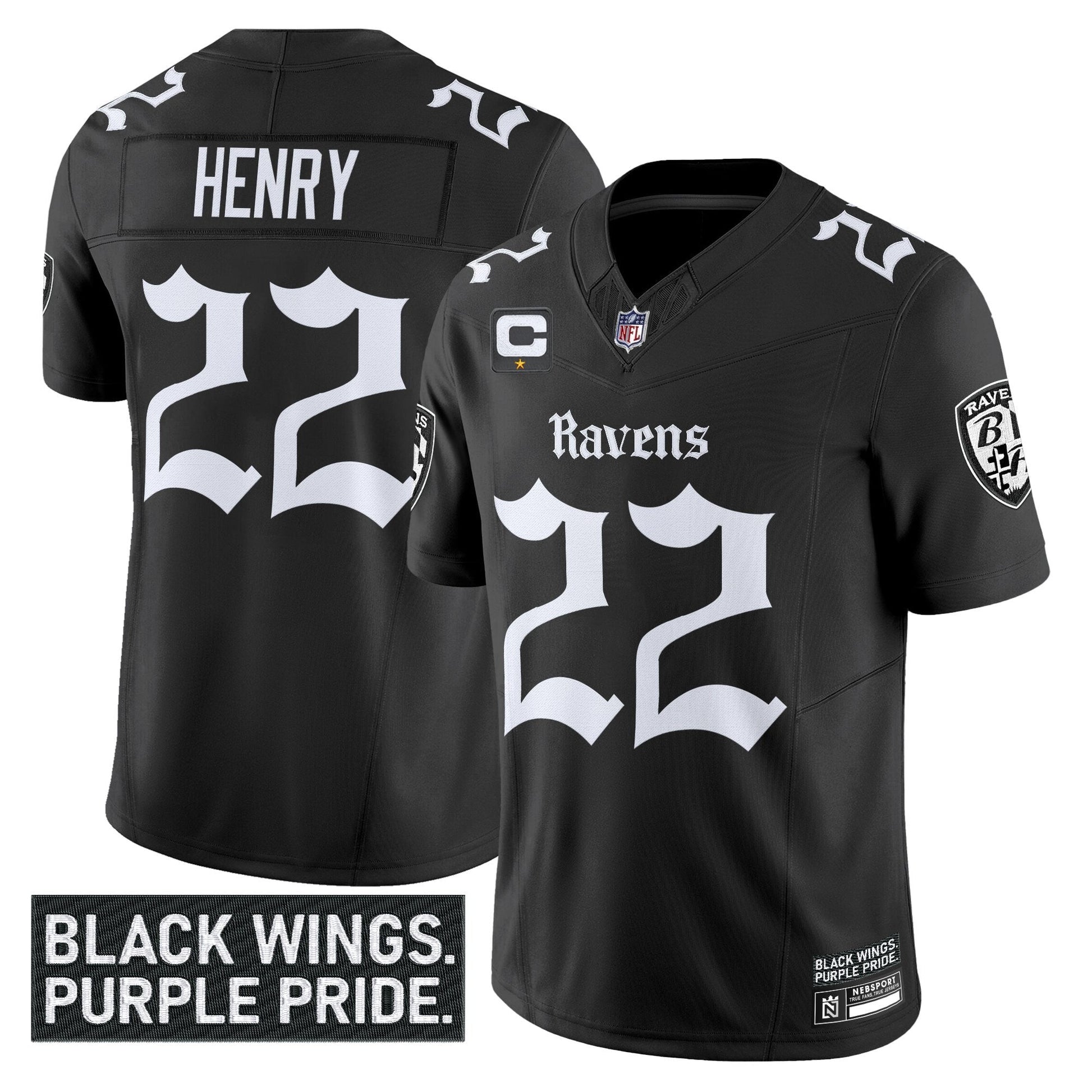 Men's Baltimore Ravens 'Gothic Nevermore Edition' Vapor Limited Jersey - All Stitched