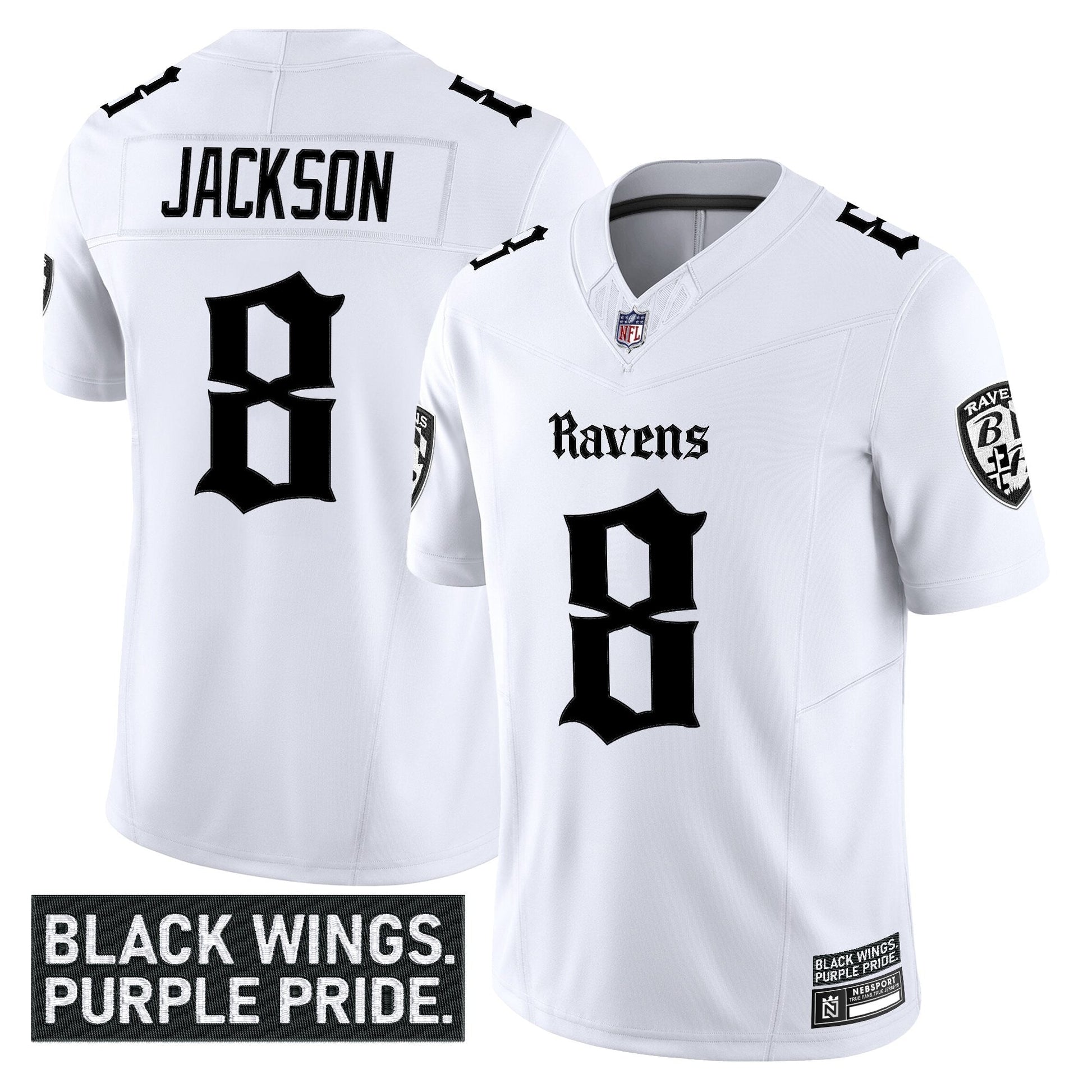 Men's Baltimore Ravens 'Gothic Nevermore Edition' Vapor Limited Jersey - All Stitched