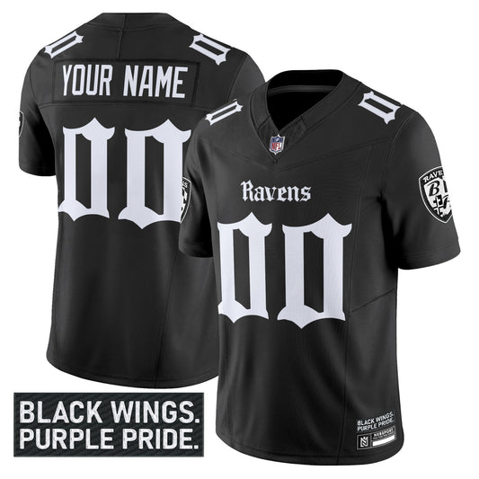 Baltimore Ravens 'Gothic Nevermore Edition' Vapor Limited Custom Jersey - All Stitched