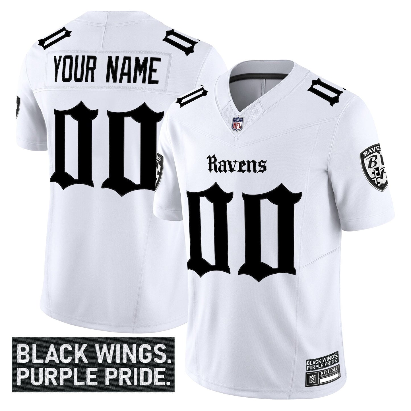 Baltimore Ravens 'Gothic Nevermore Edition' Vapor Limited Custom Jersey - All Stitched