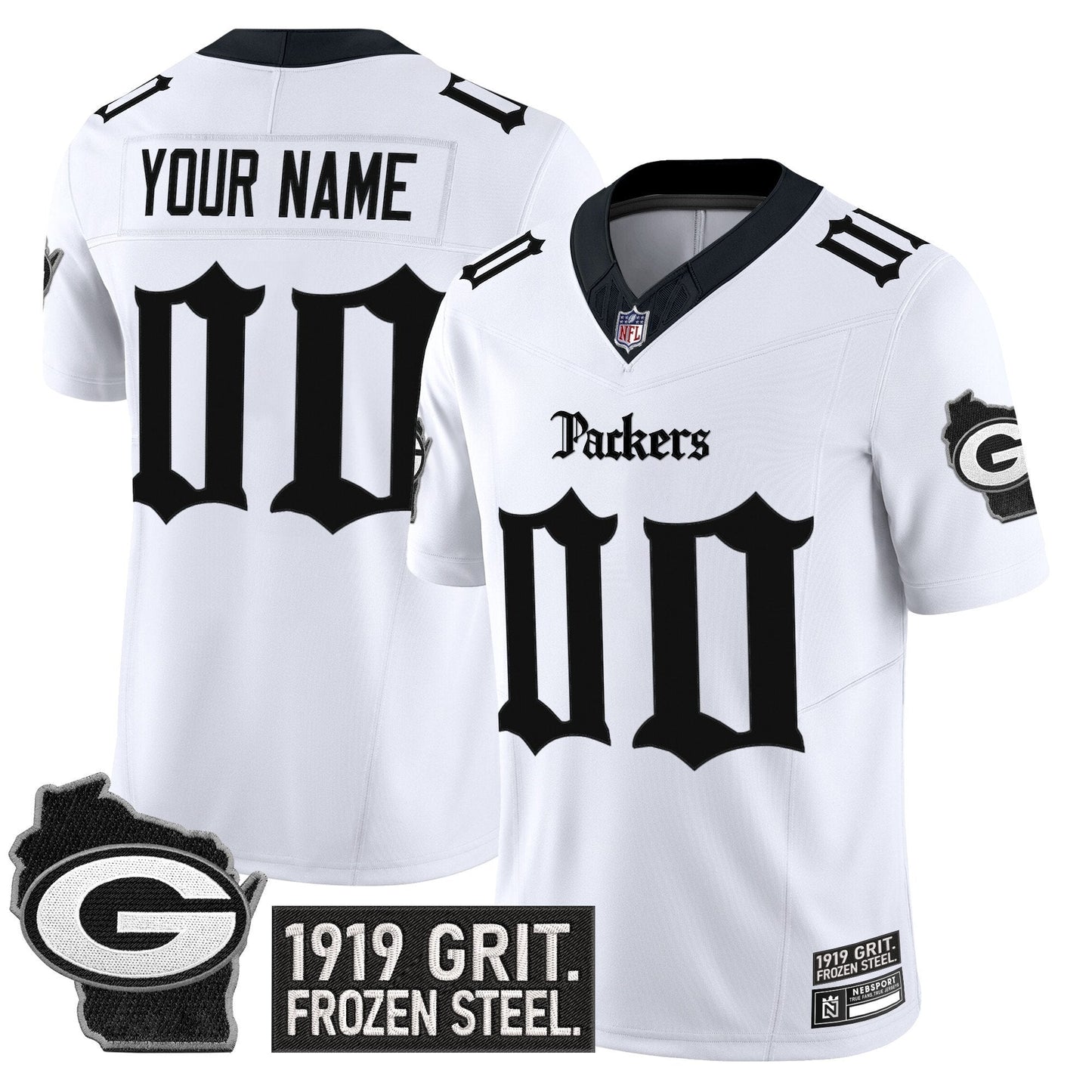 Green Bay Packers 'Gothic Frozen Tundra Edition' Vapor Limited Custom Jersey - All Stitched